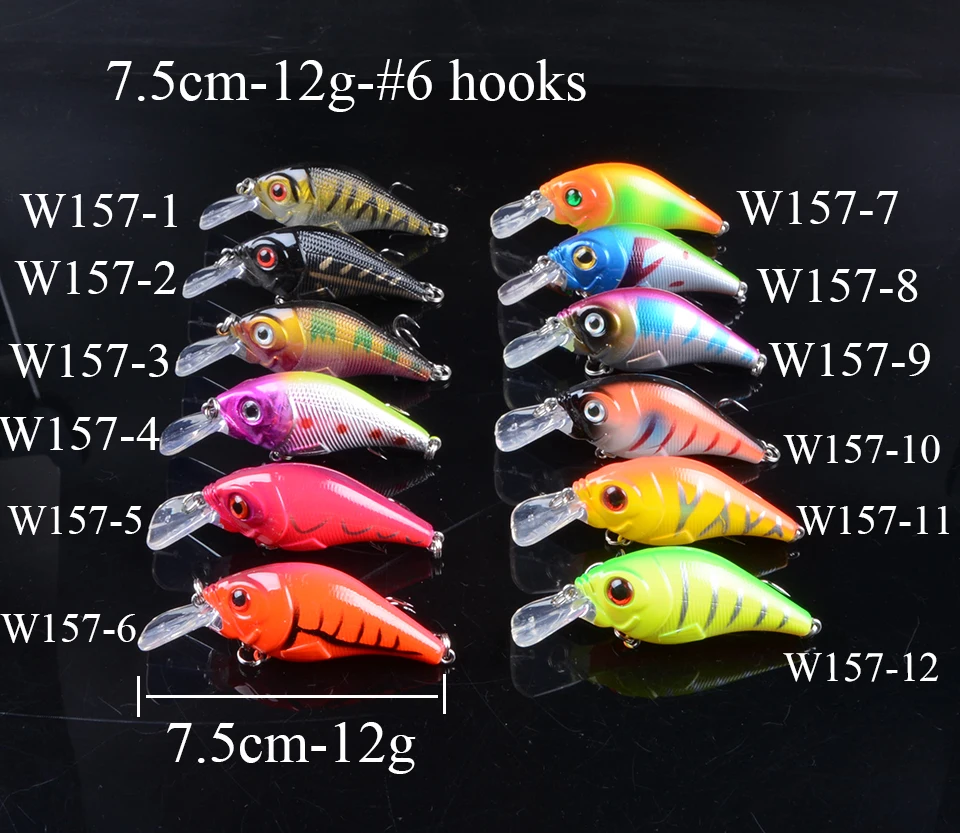 1pcs Artificial Bait Fishing Lures Minnow Crankbaits Bass Baits Wobblers Set Lifelike Fake Fishing bait Tackle 50 colors 3D Eyes