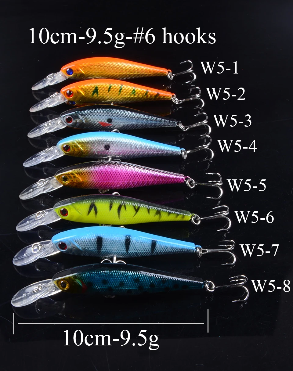 1pcs Artificial Bait Fishing Lures Minnow Crankbaits Bass Baits Wobblers Set Lifelike Fake Fishing bait Tackle 50 colors 3D Eyes