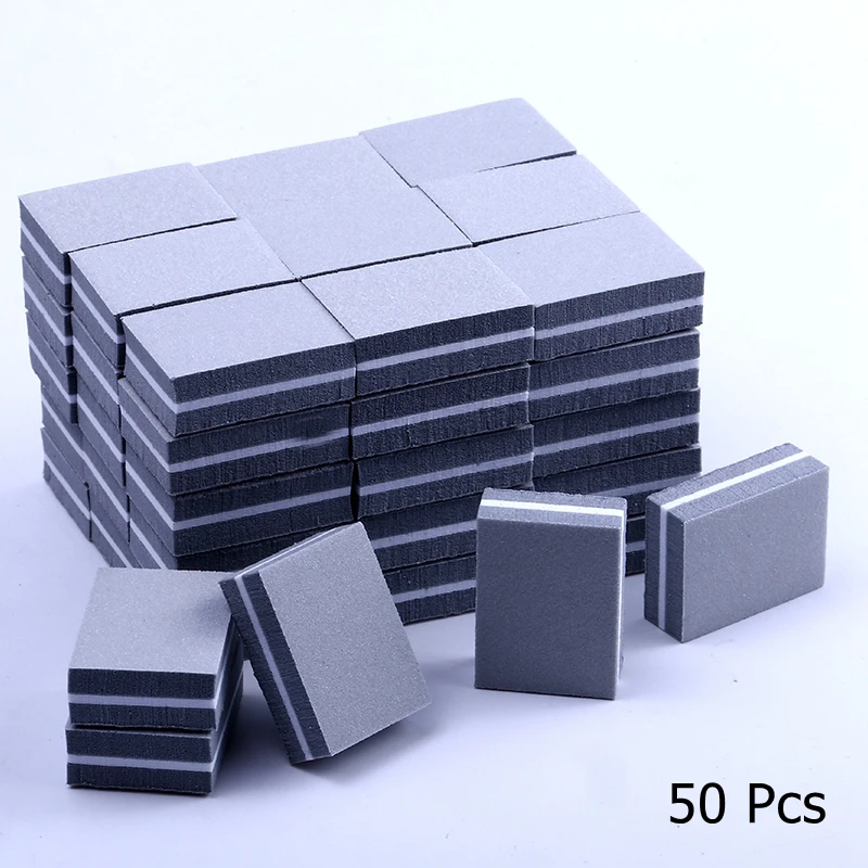 10/25/50pcs lot Double-sided Mini Nail File Blocks Colorful Sponge Nail Polish Sanding Buffer Strips Polishing Manicure Tools