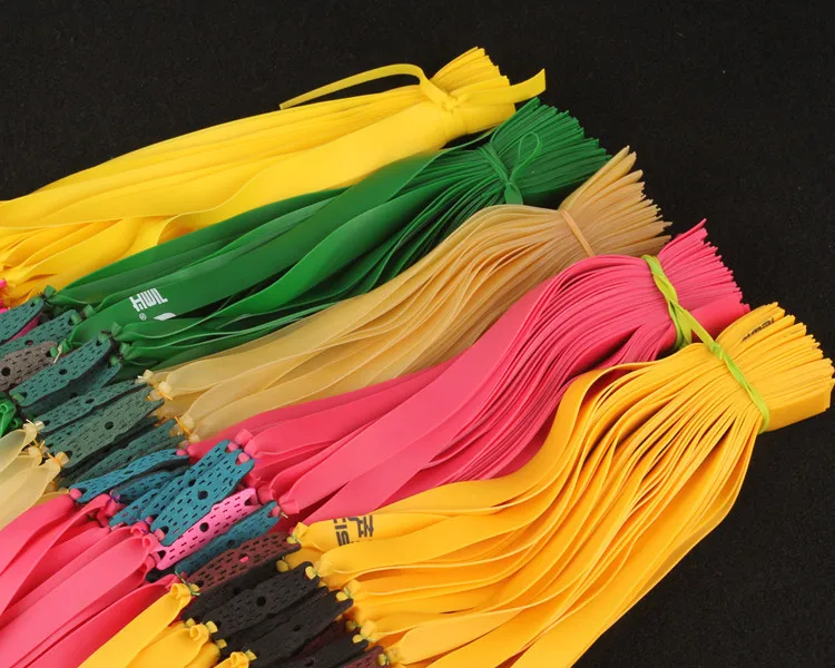 6pcs Slingshot Hunting Powerful Flat Rubber Band 0.45-1.4 mm High Elasticity Outdoor Catapult Shooting Accessories