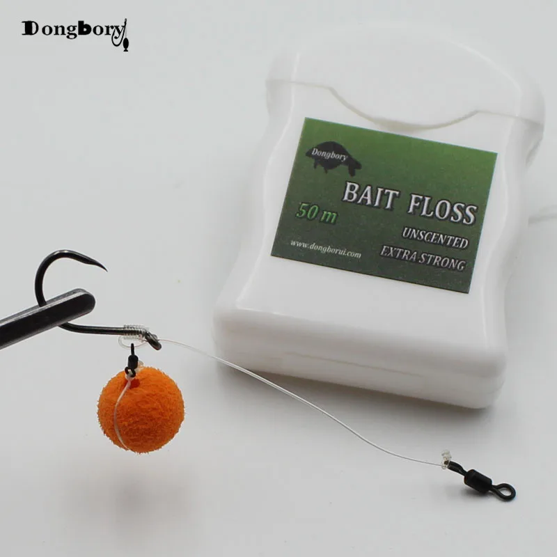 50m Carp Fishing Accessories Bait Floss Grips POP UP Boilies Holder Chod Hair Ronnie Rig Method Feeder Fishing Tackle Terminal