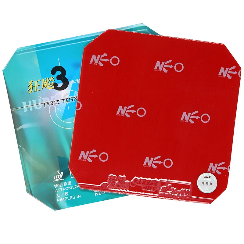 DHS Hurricane 3 Neo Table Tennis Rubber Original Pips-In Hurricane-3 Neo DHS Ping Pong Sponge