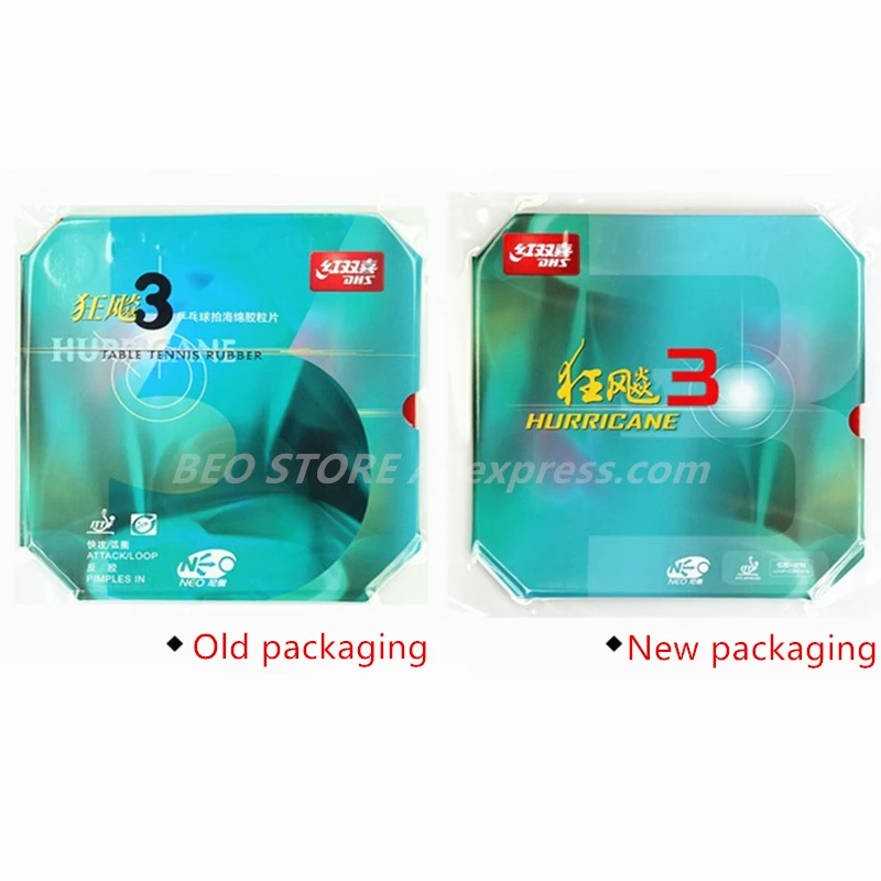 DHS Hurricane 3 Neo Table Tennis Rubber Original Pips-In Hurricane-3 Neo DHS Ping Pong Sponge