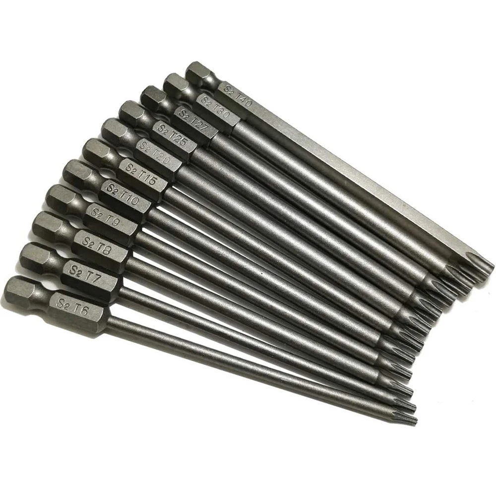 11 PCS Torx Security Bit Set S2 Steel Magnetic Security Screwdriver Set 50/100mm Star Screwdriver Set for Shark Vacuum T6-T40