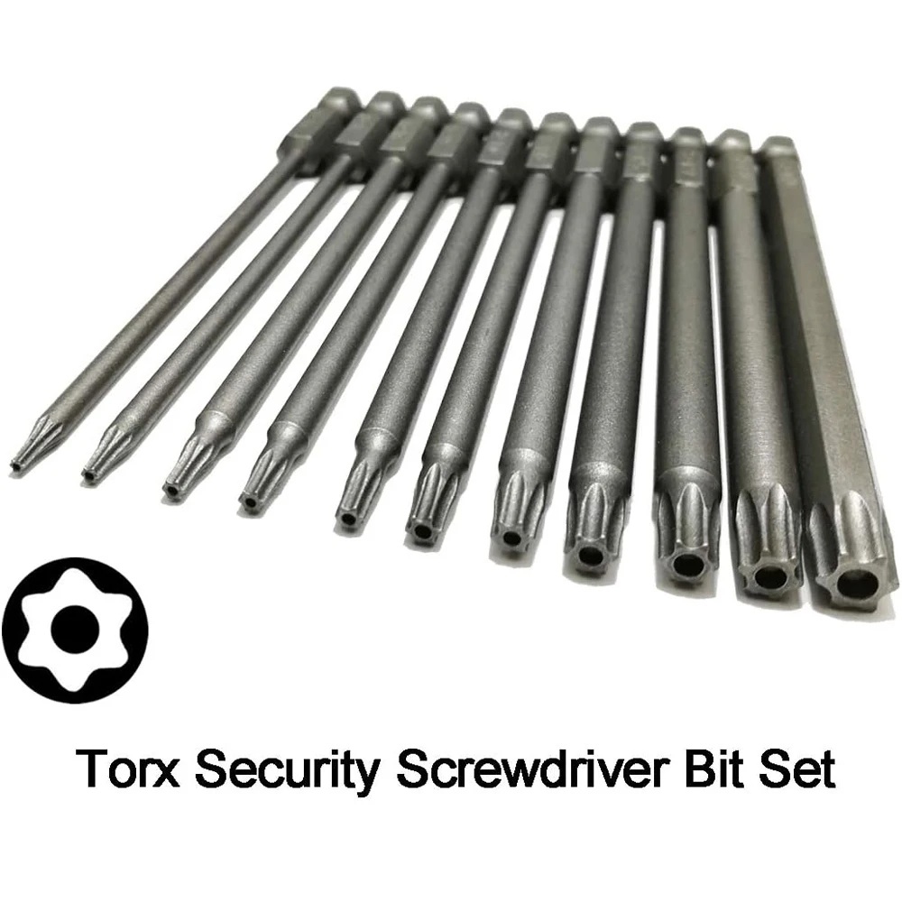 11 PCS Torx Security Bit Set S2 Steel Magnetic Security Screwdriver Set 50/100mm Star Screwdriver Set for Shark Vacuum T6-T40