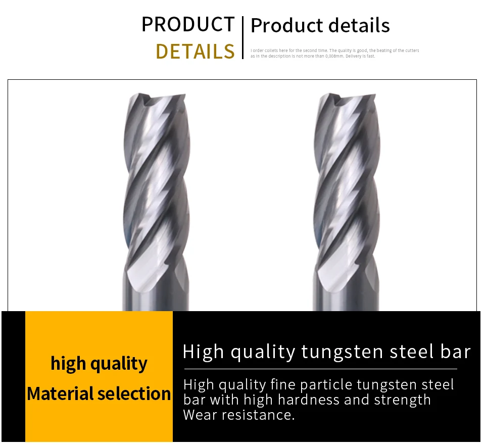 ZGT Endmill Alloy Carbide Tungsten Steel Milling Cutter End Mill HRC50 4 Flute 4mm 6mm 8mm 10mm 12mm 14mm 16mm Metal Cutter Tool