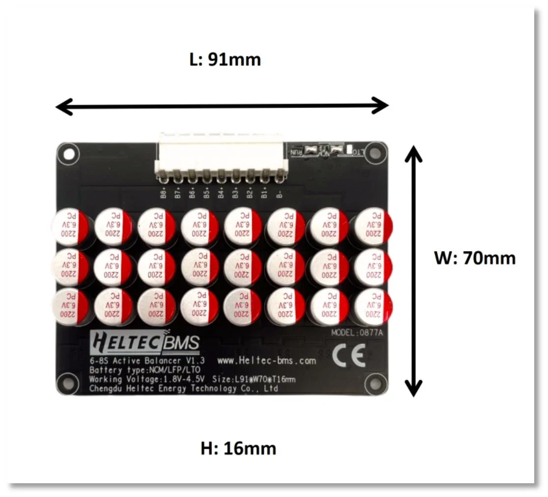 5A 5.5A Active Equalizer Balancer Lifepo4 / Lipo/ LTO Battery Energy Equalization Capacitor 3S 4S 5S 6S 7S 8S 14S 16S 20S 24S