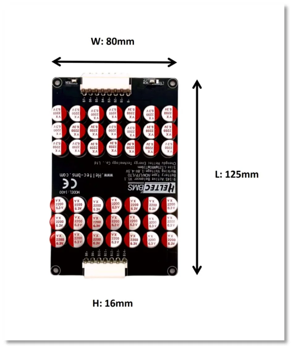 5A 5.5A Active Equalizer Balancer Lifepo4 / Lipo/ LTO Battery Energy Equalization Capacitor 3S 4S 5S 6S 7S 8S 14S 16S 20S 24S