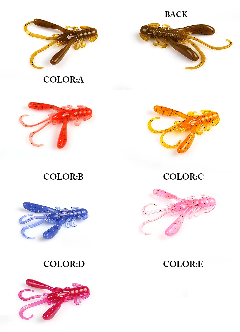 2019 Supercontinent 15Pcs/lot Soft Bait Silicone Lures Worm 4cm 1.6g Fishing Lures Attractive Shrimp odor salt Wobbler