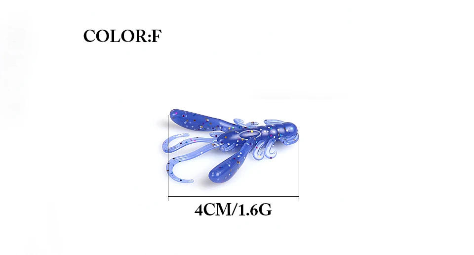 2019 Supercontinent 15Pcs/lot Soft Bait Silicone Lures Worm 4cm 1.6g Fishing Lures Attractive Shrimp odor salt Wobbler