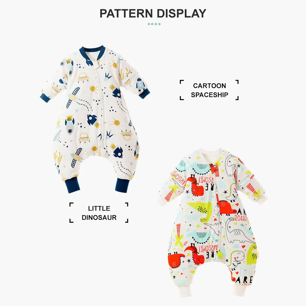 2025 Baby Cartoon Split-legged Sleepsacks With Detachable Sleeves For Boys Girls Children's Sleeping Bag Autumn And Winter