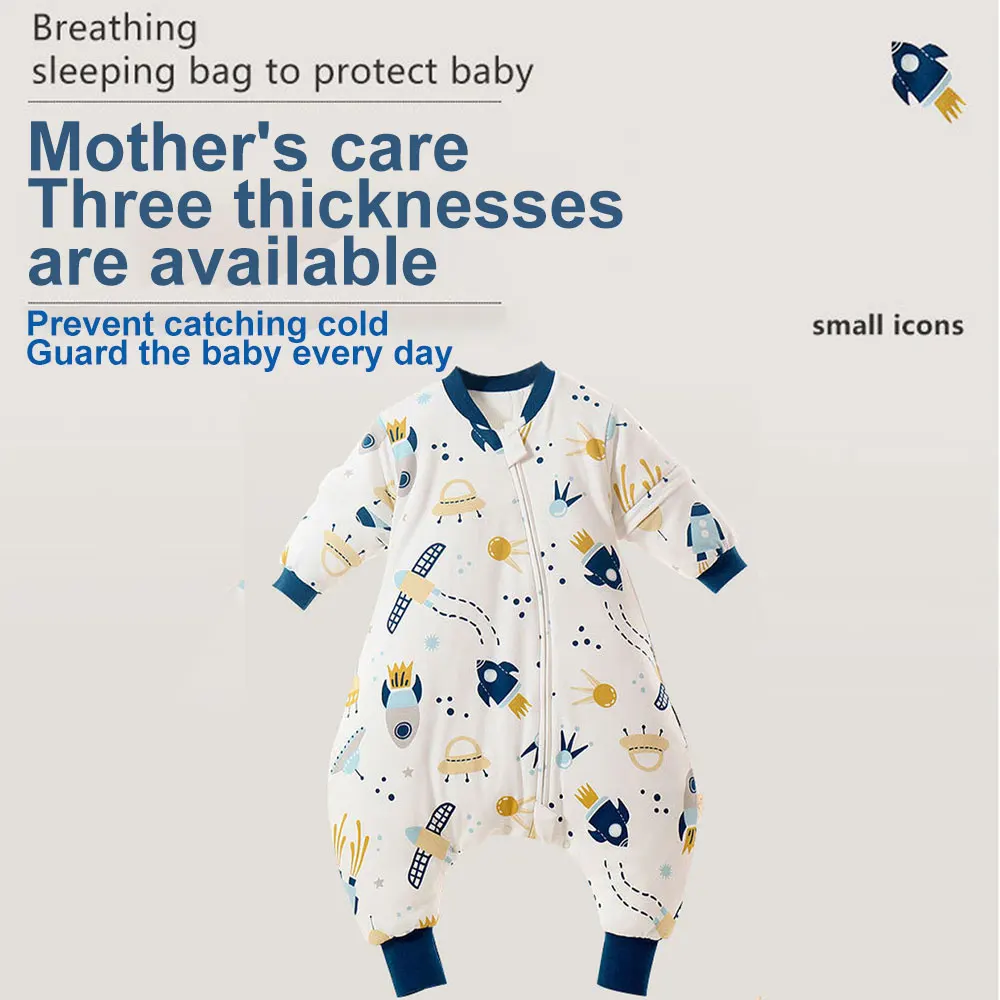 2025 Baby Cartoon Split-legged Sleepsacks With Detachable Sleeves For Boys Girls Children's Sleeping Bag Autumn And Winter