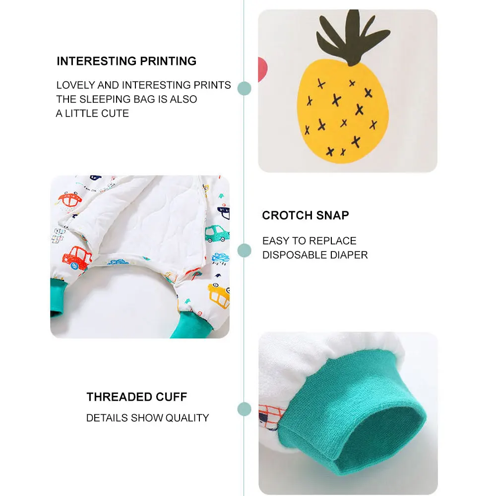 2025 Baby Cartoon Split-legged Sleepsacks With Detachable Sleeves For Boys Girls Children's Sleeping Bag Autumn And Winter