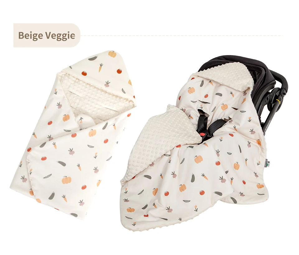 Newborn Baby Blanket With Hooded Windproof Go Outside Warm Portable Swaddle Wrap In Basket Baby Car Safety Seats For 0-3 Months