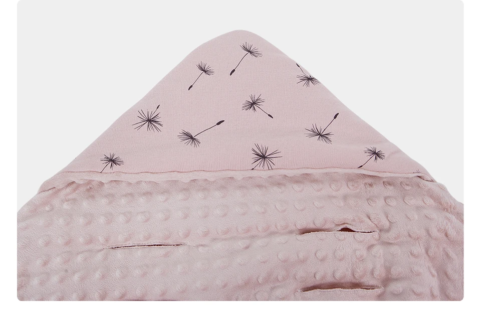 Newborn Baby Blanket With Hooded Windproof Go Outside Warm Portable Swaddle Wrap In Basket Baby Car Safety Seats For 0-3 Months