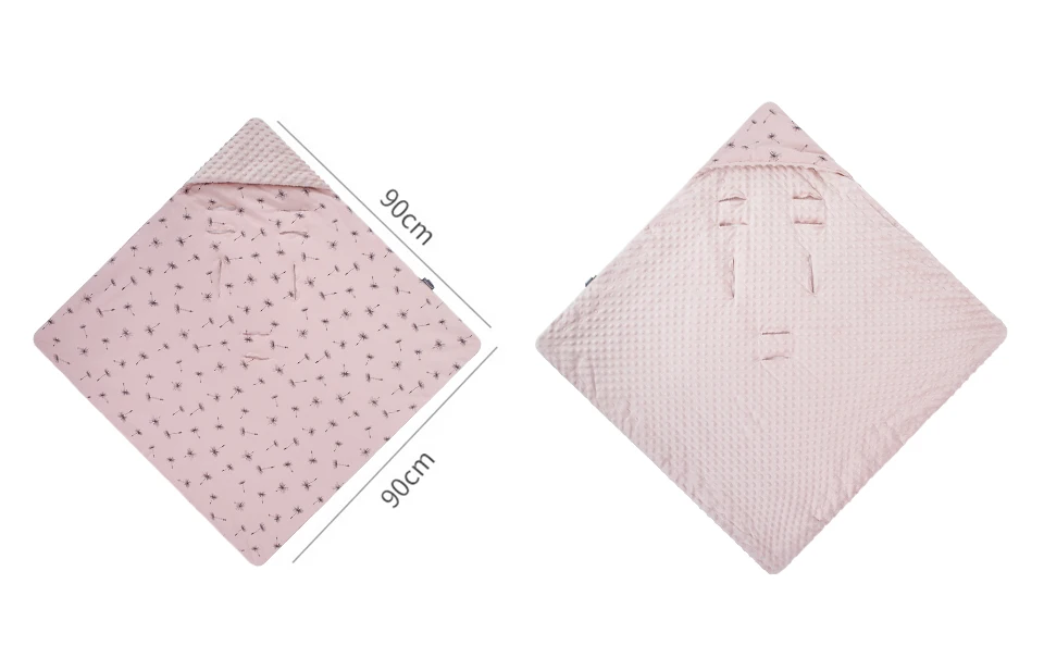 Newborn Baby Blanket With Hooded Windproof Go Outside Warm Portable Swaddle Wrap In Basket Baby Car Safety Seats For 0-3 Months