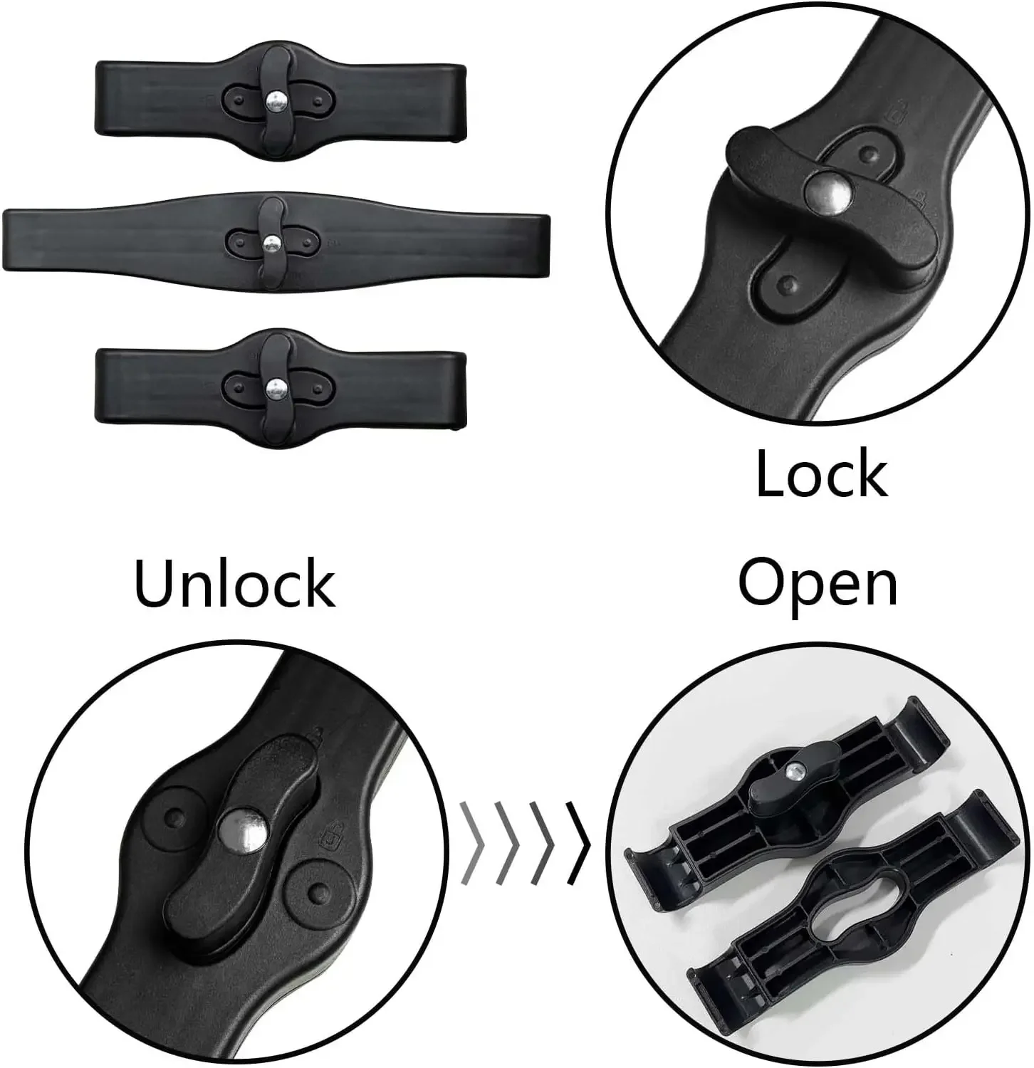 3 Pack Twin Pushchair Connectors Detachable Adjustable Lightweight Adapter Fasteners Universal Stroller Twin Hook Quick Release