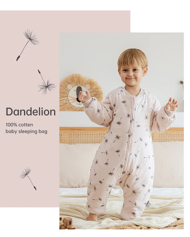 Baby Sleeping Bag Dinosaur Sleep Sack 2.5Tog Winter Warm Kids Play Suits In Room Sleepwear Sleeping Bag For Children 1-4Years