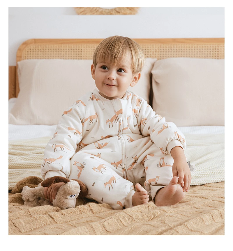 Baby Sleeping Bag Dinosaur Sleep Sack 2.5Tog Winter Warm Kids Play Suits In Room Sleepwear Sleeping Bag For Children 1-4Years
