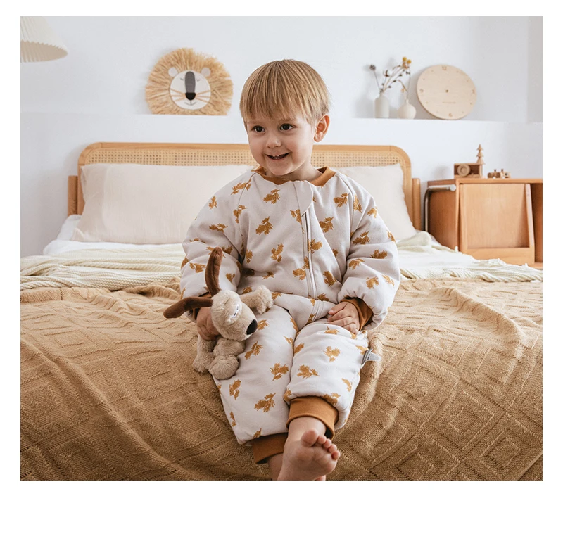 Baby Sleeping Bag Dinosaur Sleep Sack 2.5Tog Winter Warm Kids Play Suits In Room Sleepwear Sleeping Bag For Children 1-4Years