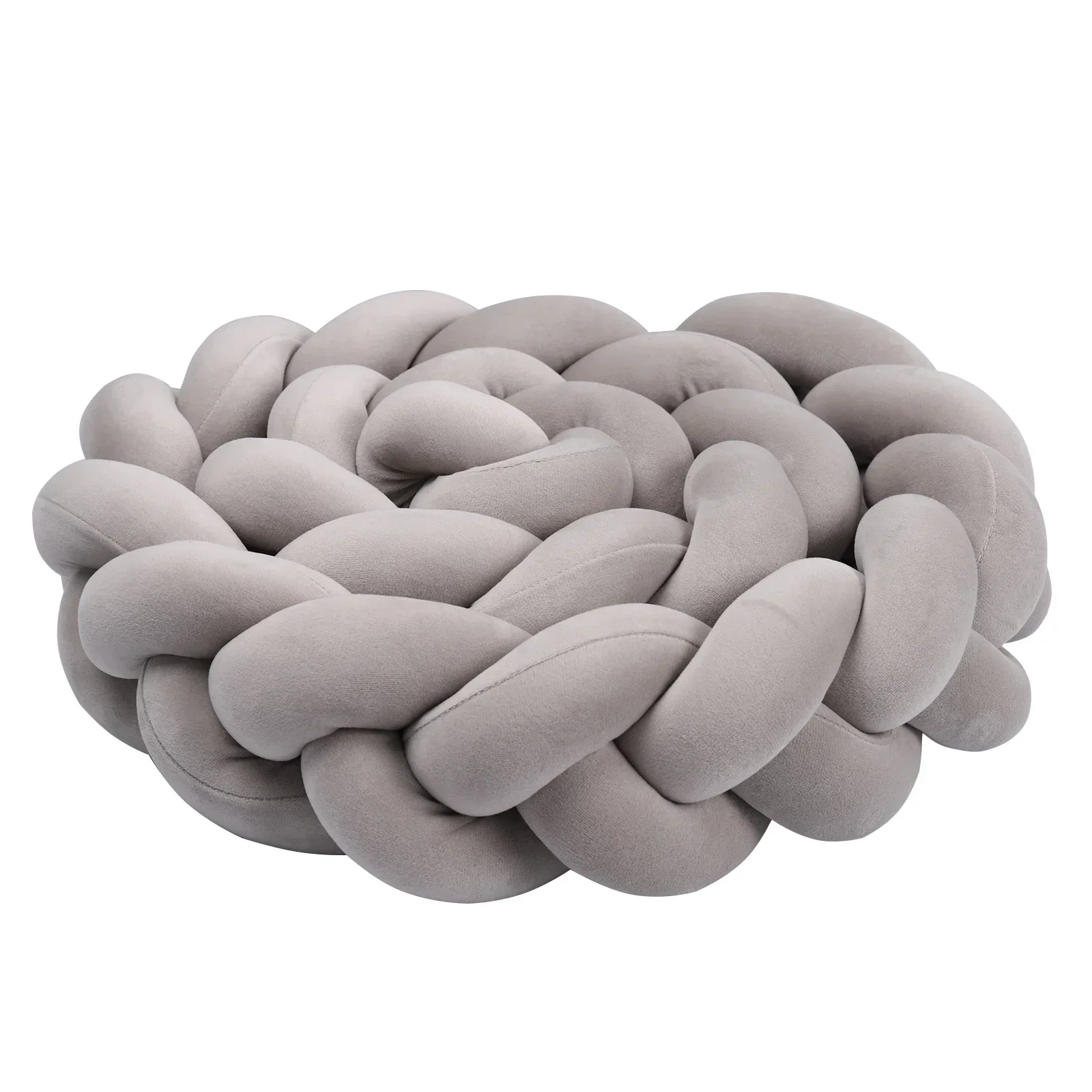 1-4M Baby Bed Bumper Handmade Knotted Braid Weaving Plush Crib Protector Infant Knot Pillow Baby Room Decor