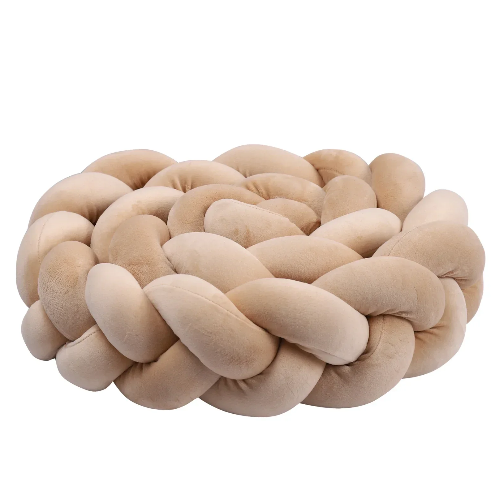 1-4M Baby Bed Bumper Handmade Knotted Braid Weaving Plush Crib Protector Infant Knot Pillow Baby Room Decor