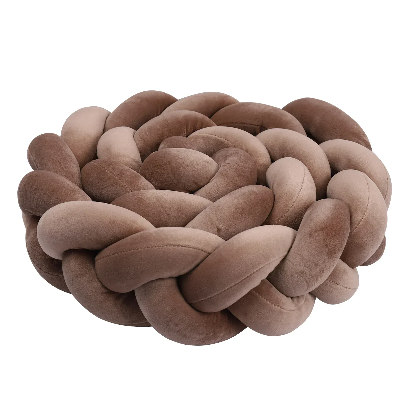 1-4M Baby Bed Bumper Handmade Knotted Braid Weaving Plush Crib Protector Infant Knot Pillow Baby Room Decor