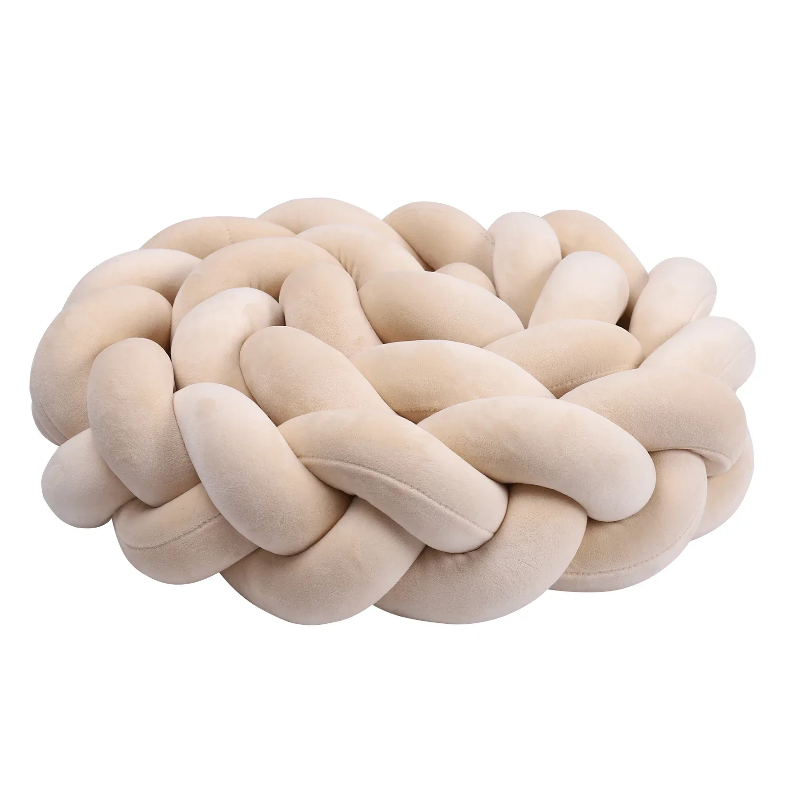 1-4M Baby Bed Bumper Handmade Knotted Braid Weaving Plush Crib Protector Infant Knot Pillow Baby Room Decor
