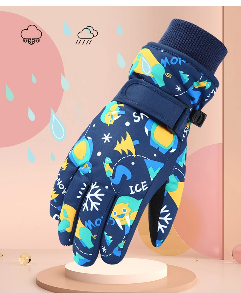 High Quality Children Kids Ski Gloves Winter Snowboard Snow Warm Glove Boys Girl Waterproof Thicken Mittens Keep Finger Warm