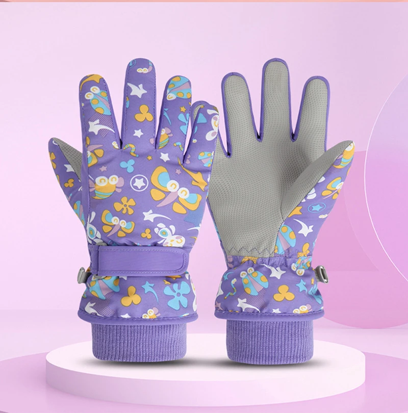 High Quality Children Kids Ski Gloves Winter Snowboard Snow Warm Glove Boys Girl Waterproof Thicken Mittens Keep Finger Warm