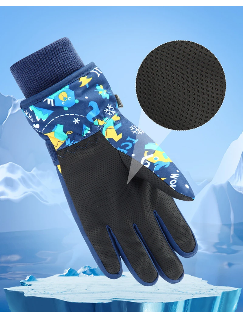 High Quality Children Kids Ski Gloves Winter Snowboard Snow Warm Glove Boys Girl Waterproof Thicken Mittens Keep Finger Warm