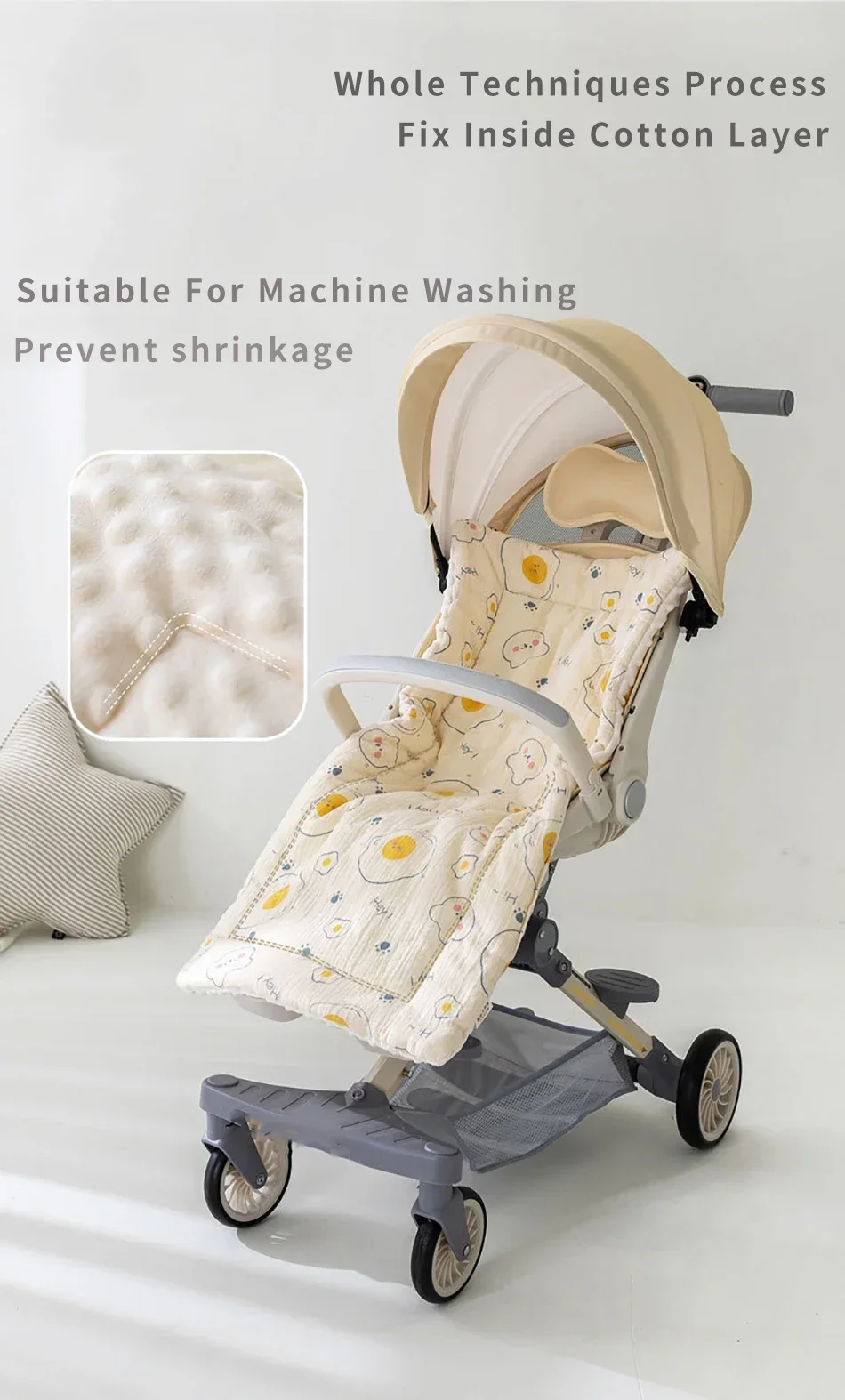 Cartoon Baby Stroller Seat Cushion Soft Cotton Baby Seat Mat Mattress Kids Pushchair Car Mat Pad Stroller Accessories