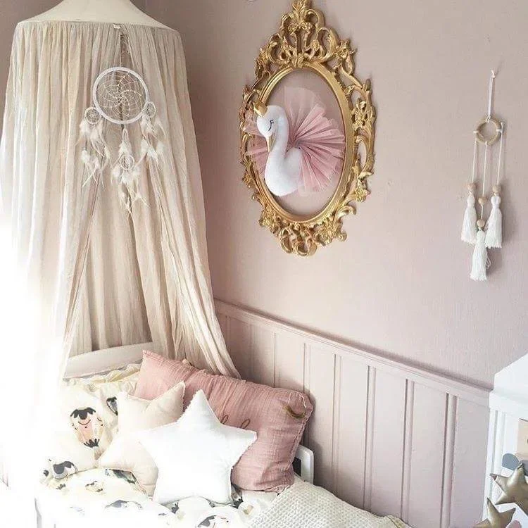 Golden Crown Swan Doll Art Wall Hanging Baby Girl Room Decor Birthday Photography Props Swan Animal Fill Doll Decoration Gift