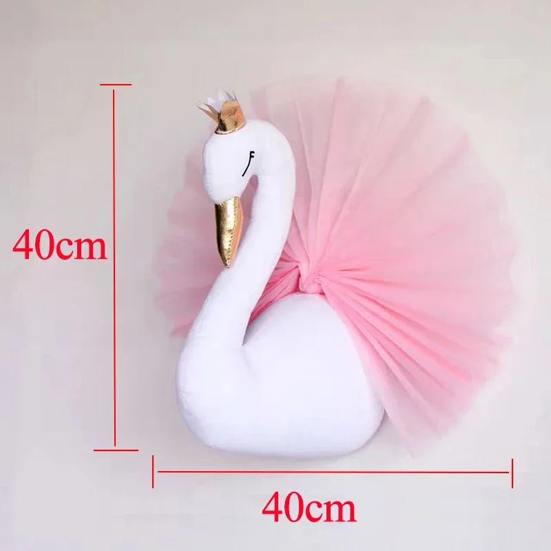 Golden Crown Swan Doll Art Wall Hanging Baby Girl Room Decor Birthday Photography Props Swan Animal Fill Doll Decoration Gift