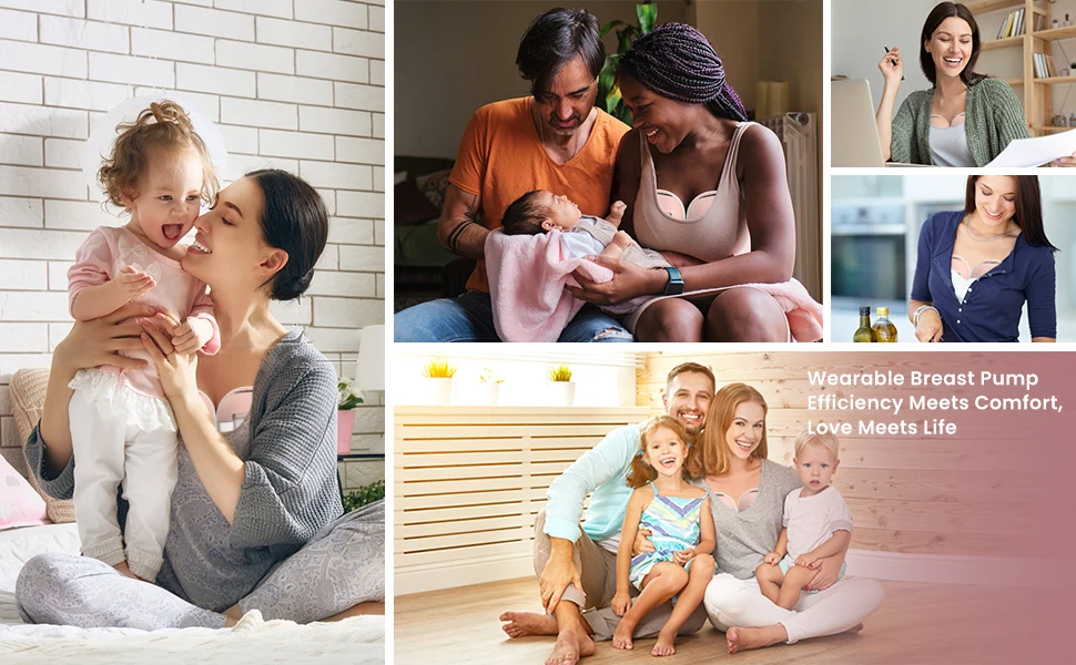 BornBL S21 Electric Breast Pump, Wearable Hands-Free Breastfeeding Pump with 12 Suction 3 Mode, Portable Baby Milk Extractor