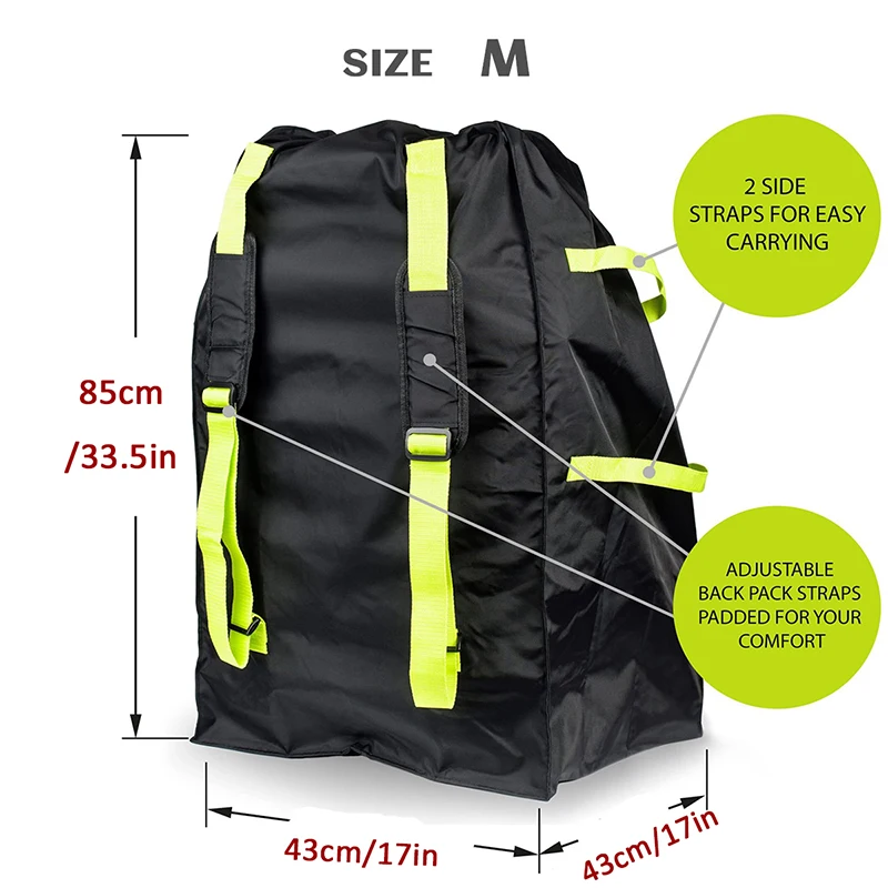 420D Oxford Large Car Seat Bag For Airplane Travel Baby Stroller Dust Cover Infant Carrier Storage Bag With Shoulder Strap