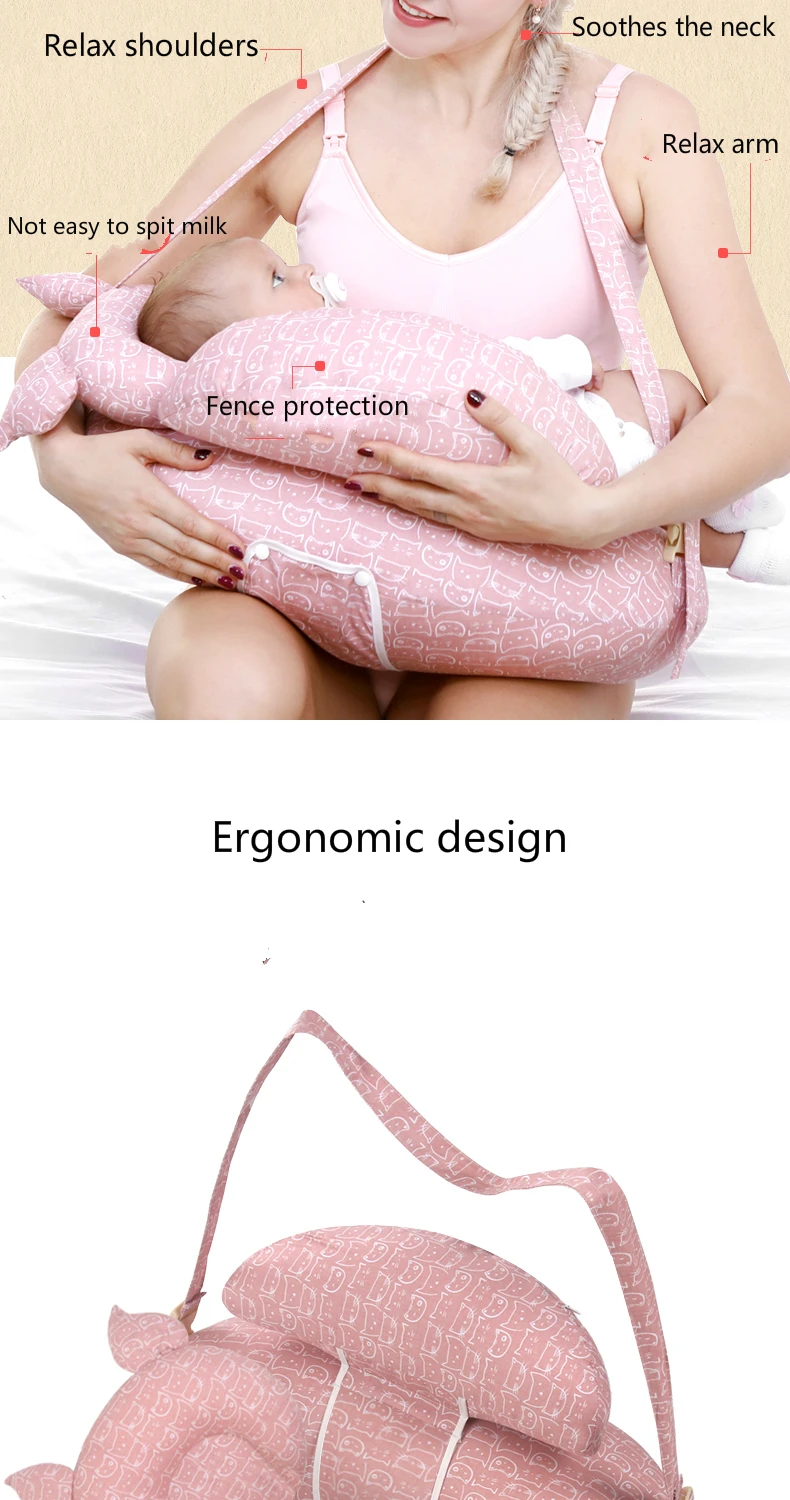 2020 Multifunction Nursing Pillow Halter With Shoulder Strap Baby Pillow Newborn Cartoon Baby Shaping Pillow Soft Feeding Pillow