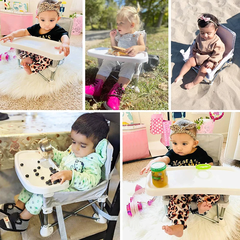 Baby Furniture Supplies Booster Seat Dining Chair Portable Travel Folding Kids With Feeding Chair Outdoor Beach Seat