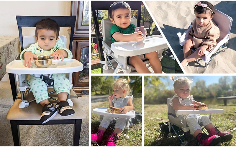 Baby Furniture Supplies Booster Seat Dining Chair Portable Travel Folding Kids With Feeding Chair Outdoor Beach Seat