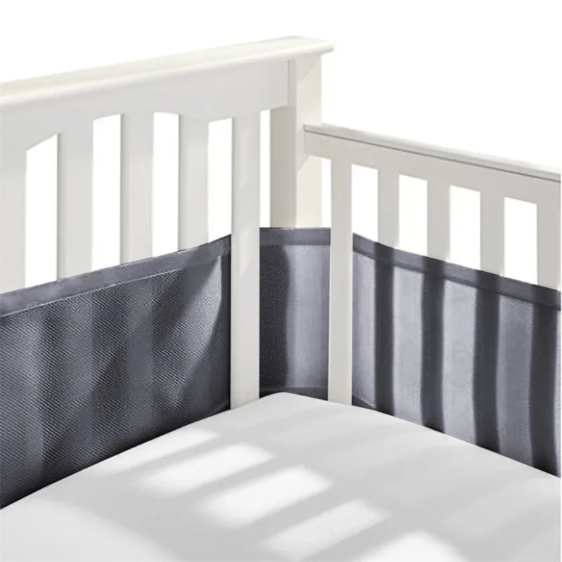 Baby Breathable Mesh Crib Liner Crib Girth Comfortable For 4 Panel Crib Bed Fashion Portable Circumference