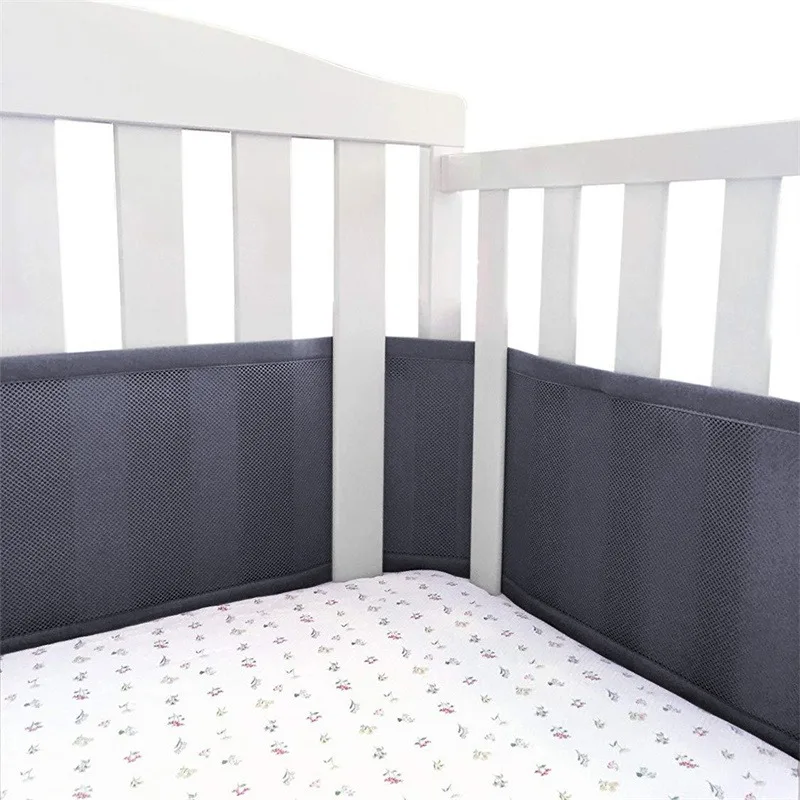Baby Breathable Mesh Crib Liner Crib Girth Comfortable For 4 Panel Crib Bed Fashion Portable Circumference