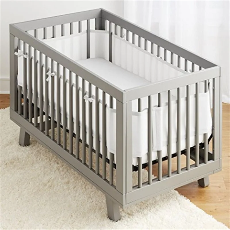 Baby Breathable Mesh Crib Liner Crib Girth Comfortable For 4 Panel Crib Bed Fashion Portable Circumference