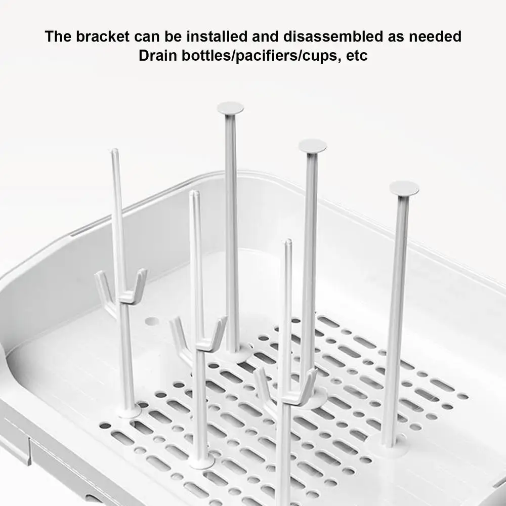 Drying Rack for Bottles Cups Dustproof Bottle Storage with Removable Drip Tray Toddler Bottles Storage Box with Good Sealing