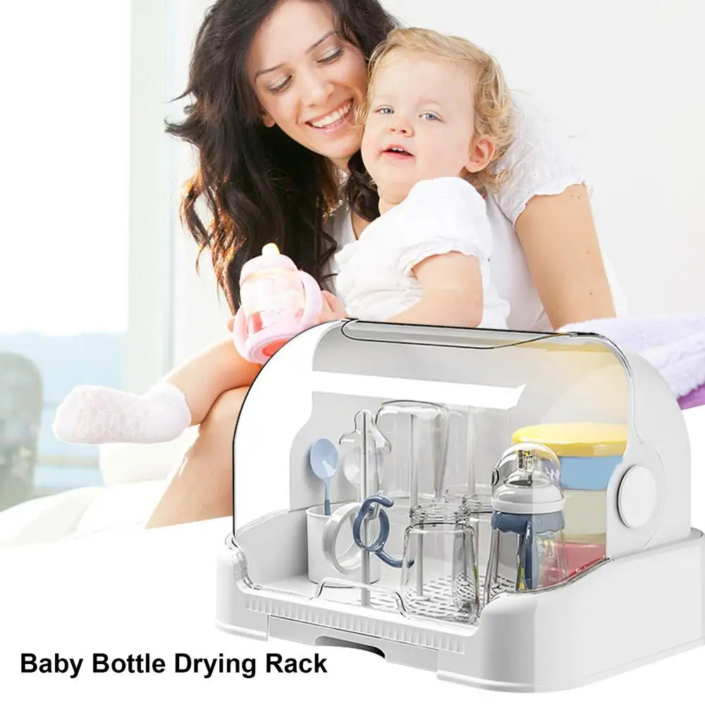 Drying Rack for Bottles Cups Dustproof Bottle Storage with Removable Drip Tray Toddler Bottles Storage Box with Good Sealing