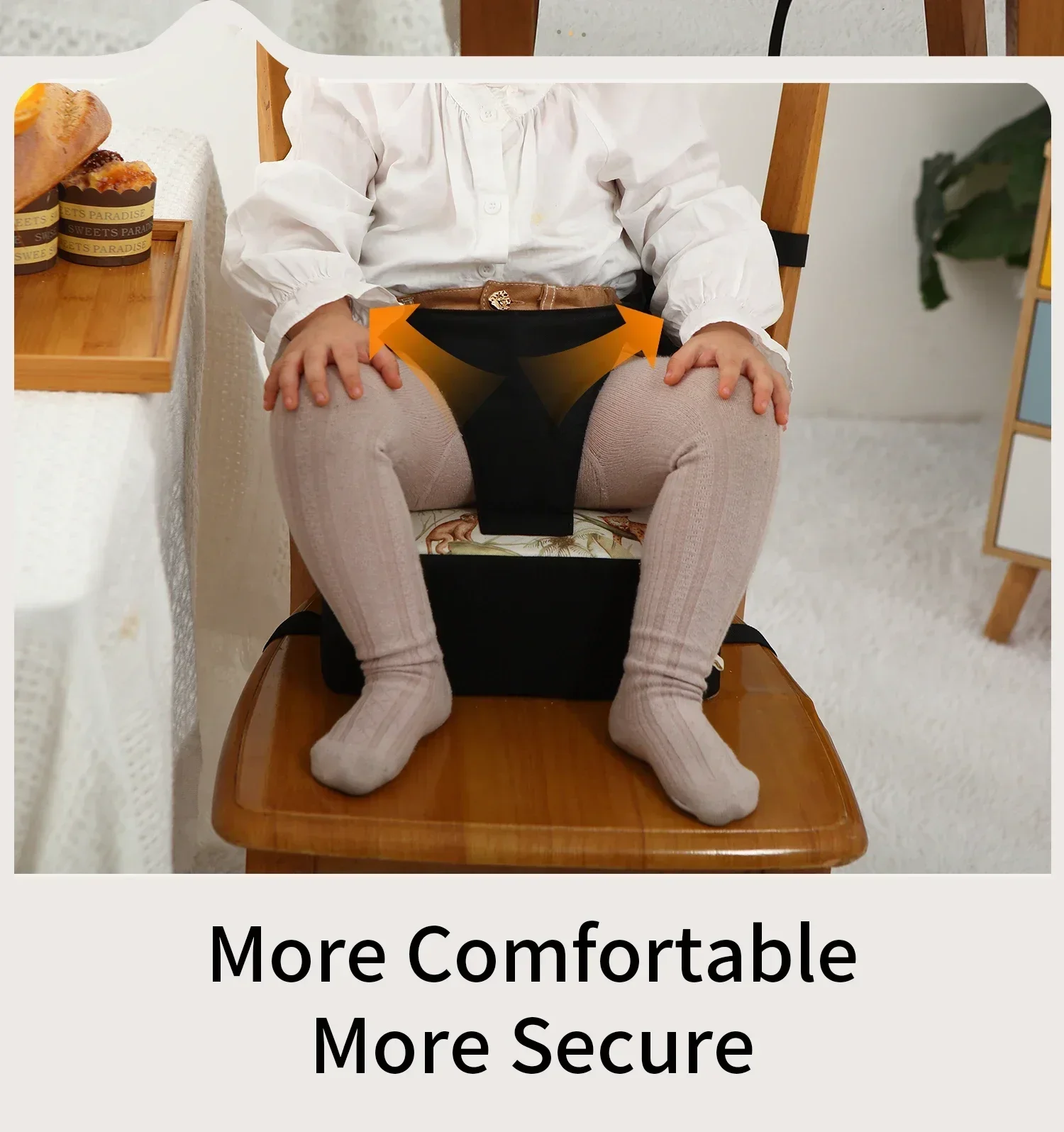 Kids Foldable Ventilated Booster Seat Pad Anti Slip Cushion Comfortable Toddler Chair Saddle Portable Waterproof High Seat