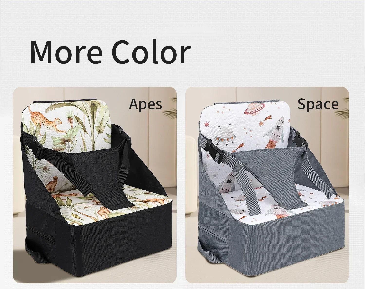 Kids Foldable Ventilated Booster Seat Pad Anti Slip Cushion Comfortable Toddler Chair Saddle Portable Waterproof High Seat