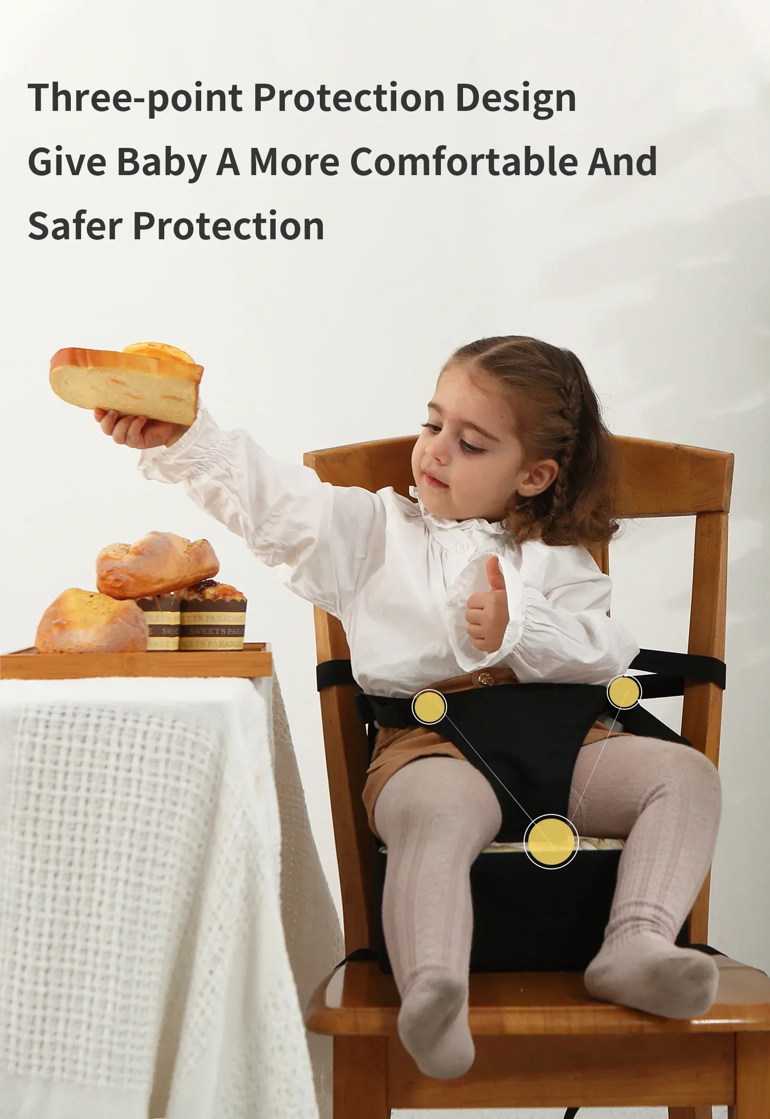 Kids Foldable Ventilated Booster Seat Pad Anti Slip Cushion Comfortable Toddler Chair Saddle Portable Waterproof High Seat