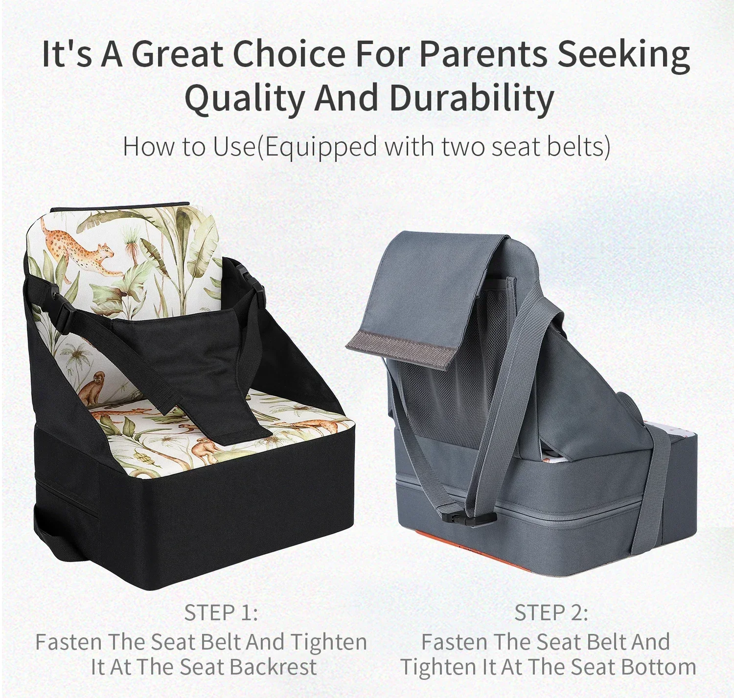 Kids Foldable Ventilated Booster Seat Pad Anti Slip Cushion Comfortable Toddler Chair Saddle Portable Waterproof High Seat