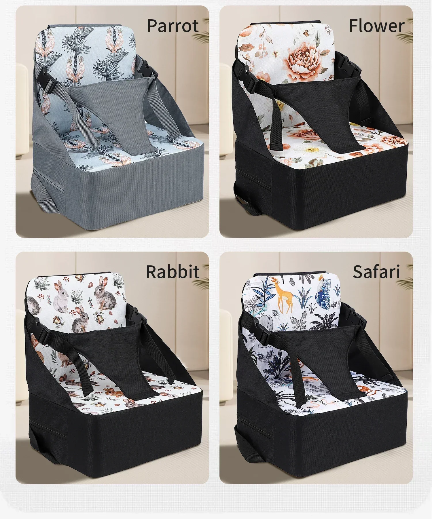 Kids Foldable Ventilated Booster Seat Pad Anti Slip Cushion Comfortable Toddler Chair Saddle Portable Waterproof High Seat
