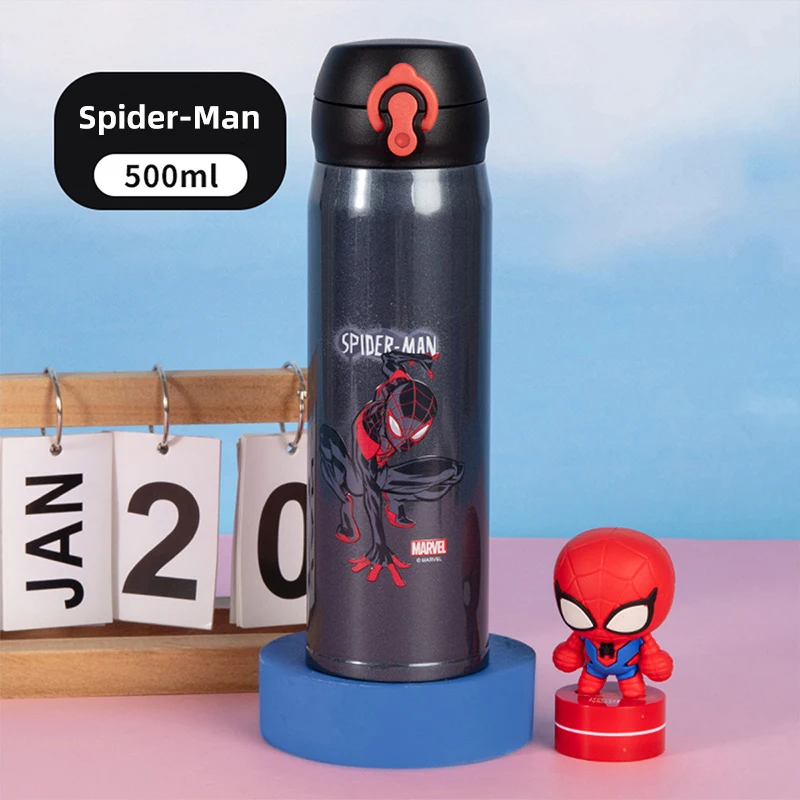 Disney Children's Insulated Water Bottle School-Ready Spider-Man Water Flask Unisex Primary School Pupils' Direct-Drink Cup